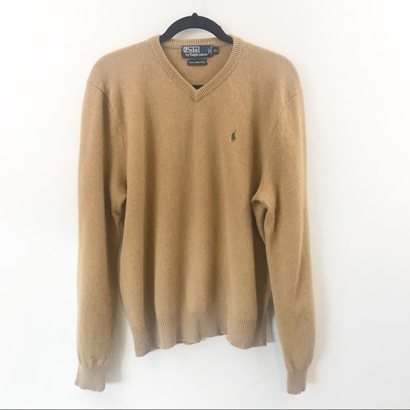 Ralph Lauren Sweaters - Polo Ralph Lauren Lambs Wool Camel Vneck Sweater